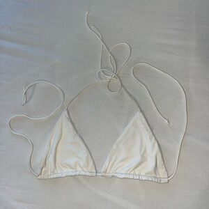 Meshki White Triangle Bikini Top